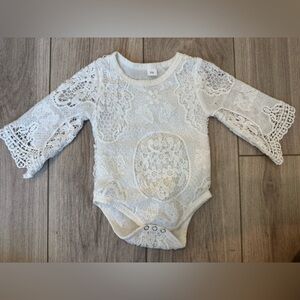 Lace Long Sleeve Baby Onesie